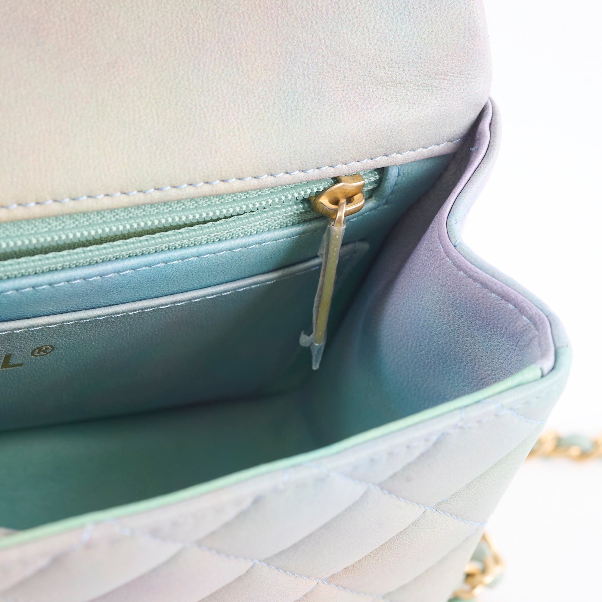 Chanel Mini Rectangular Lambskin Top Handle Bag in Ombre Green with Microchip - Perfect for Evening Events, Date Nights & Luxury Fashion Collectors