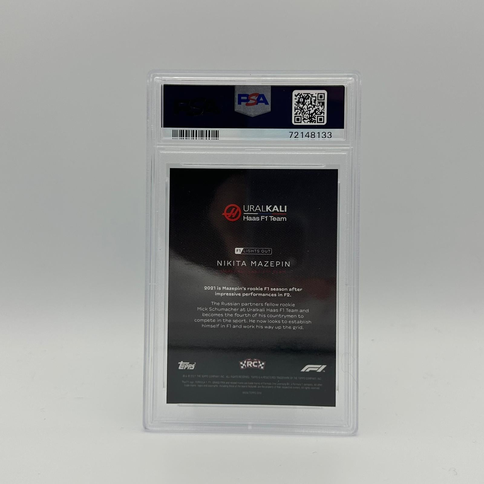 PSA 9 Graded 14/50 Nikita Mazepin F1 Racing Driver Aqua Parallel Card - Perfect for Collectors, Sports Memorabilia & F1 Racing Fans