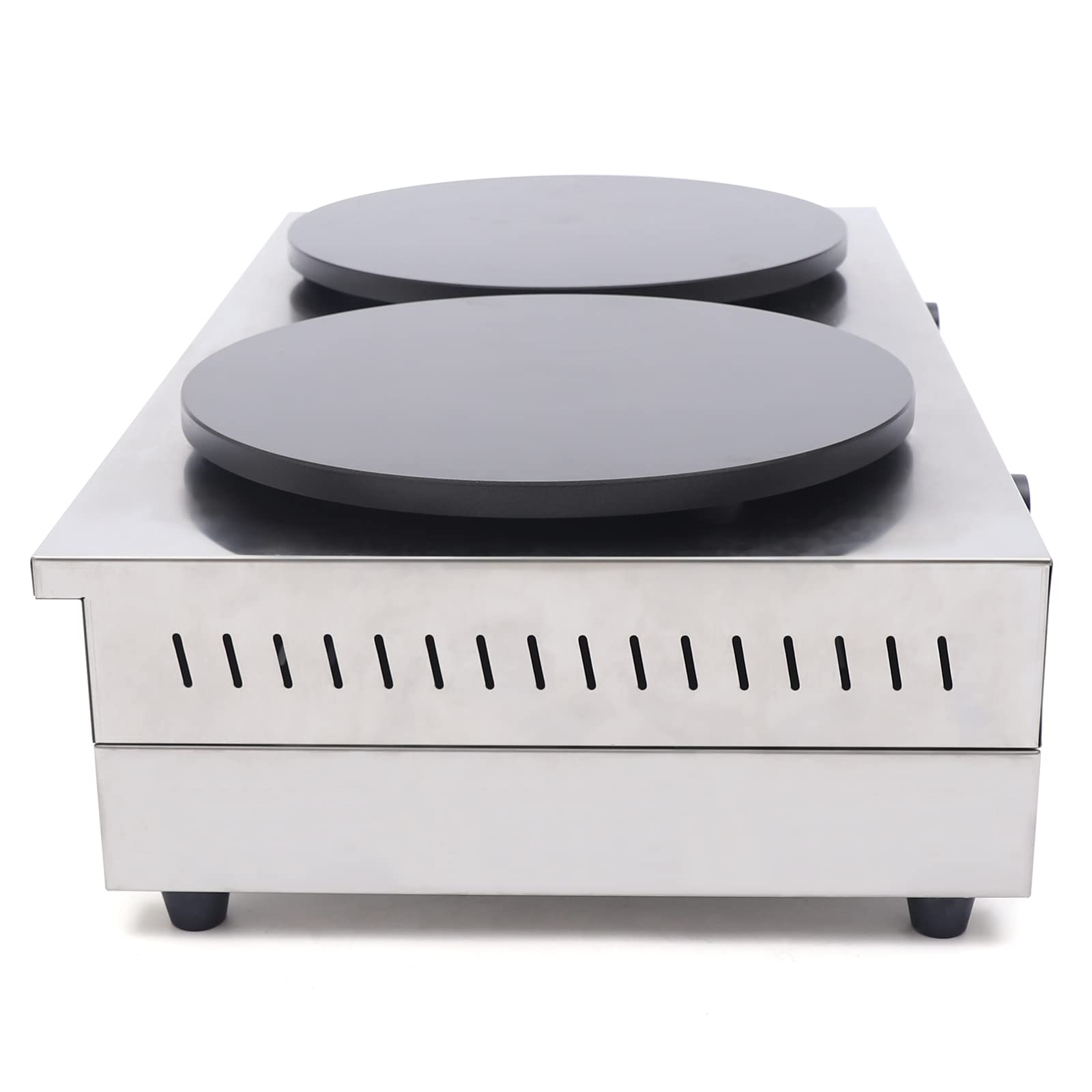 16 Inch Commercial Electric Crepe Maker - 2x1700W Double Head Crepe Griddle with 122°F-572°F Adjustable Temperature - Perfect for Blintzes, Pancakes & Crepes - Ideal for Restaurants, Cafes & Catering Events