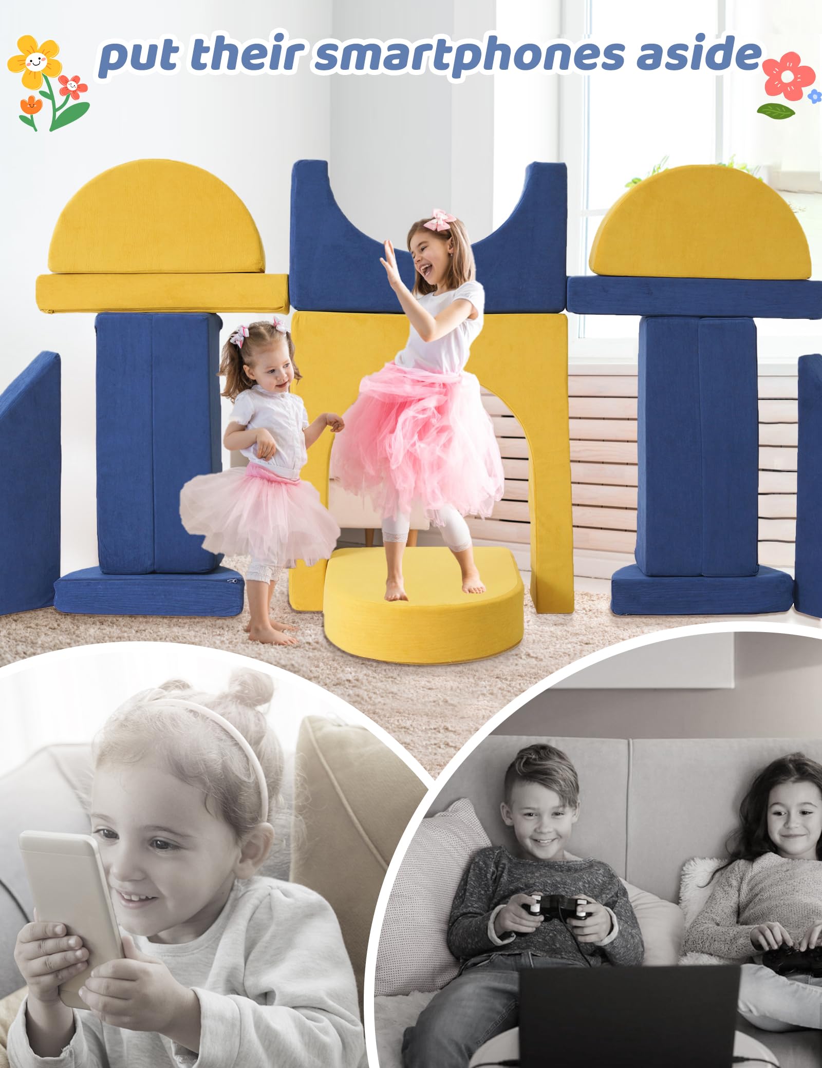 16PCS Modular Kids Play Couch Set - 63