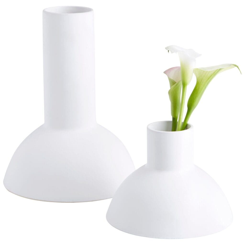 Cyan Design 10827 Purezza White Medium Vase - Elegant Home Decor for Living Room, Dining Table & Wedding Centerpieces