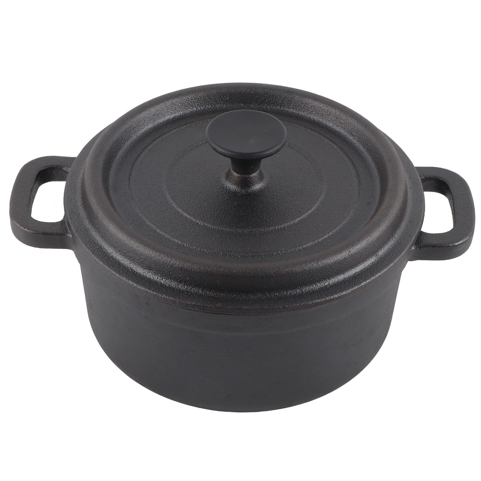 Pre-Seasoned Cast Iron Dutch Oven with Lid - 20cm/8in Camping Cookware for Fireplace, BBQ, Baking & Outdoor Cooking - Perfect for Camping, Backpacking and Home Kitchen Use