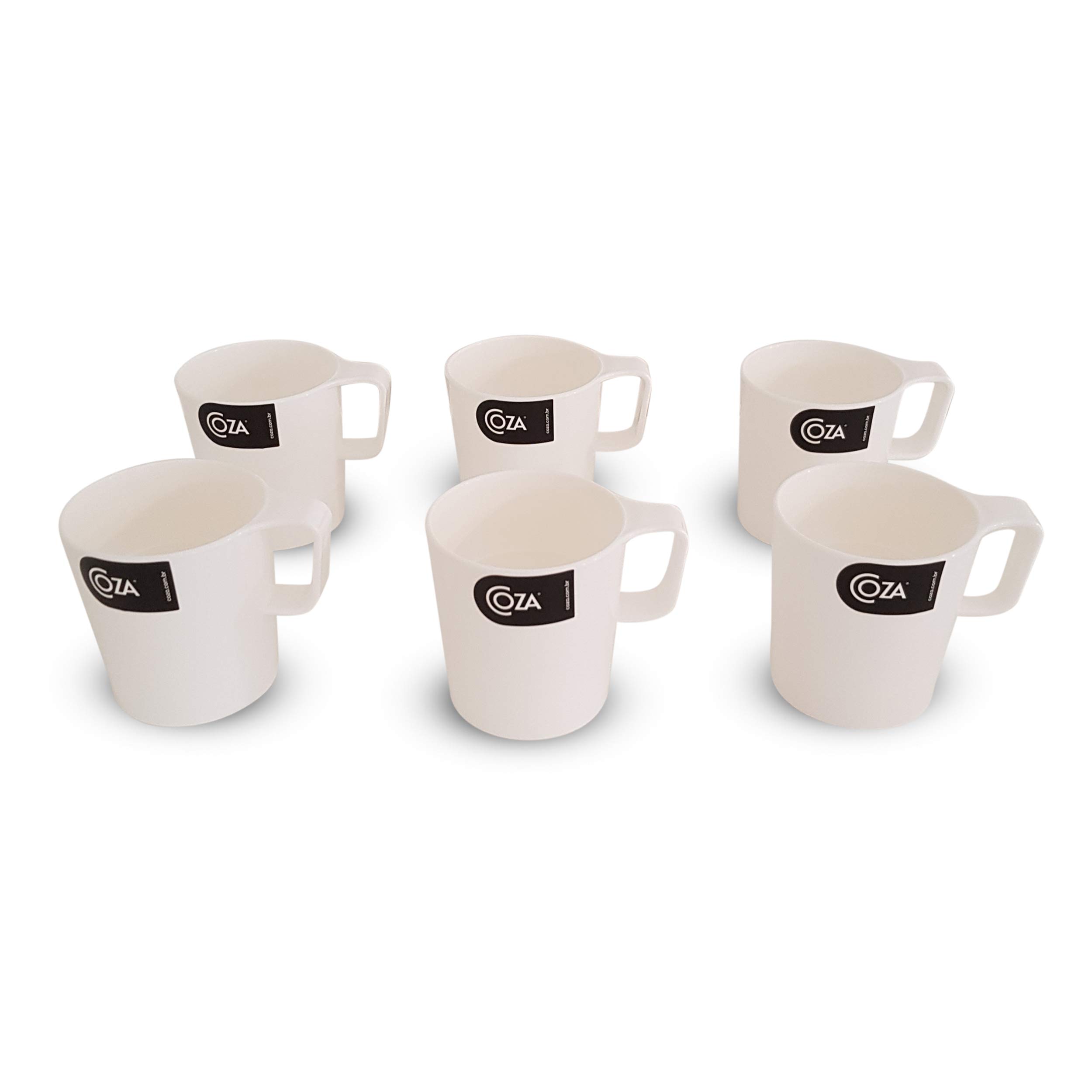 Eco-Friendly Plastic Stackable Coffee Mug Set - 8.5 oz White Reusable Cups for Tea, Milk & Hot Chocolate - Perfect for Home, Office & Outdoor Use