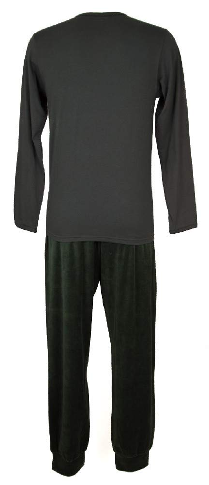 Emporio Armani Men's Fleece Pajama Set - Soft Long Sleeve Top & Pants in Medium Grey (Size Medium) | Warm Winter Sleepwear for Men | Perfect for Lounging at Home, Cold Weather & Holiday Gifts | Cozy Nightwear for Relaxation & Sleep Comfort