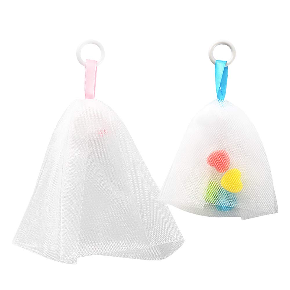 2-Pack Foaming Mesh Sponge for Face & Body - Soft Bath & Shower Cleansing Net - Gentle Exfoliating & Lathering for Sensitive Skin - Perfect for Travel & Daily Skincare Routine