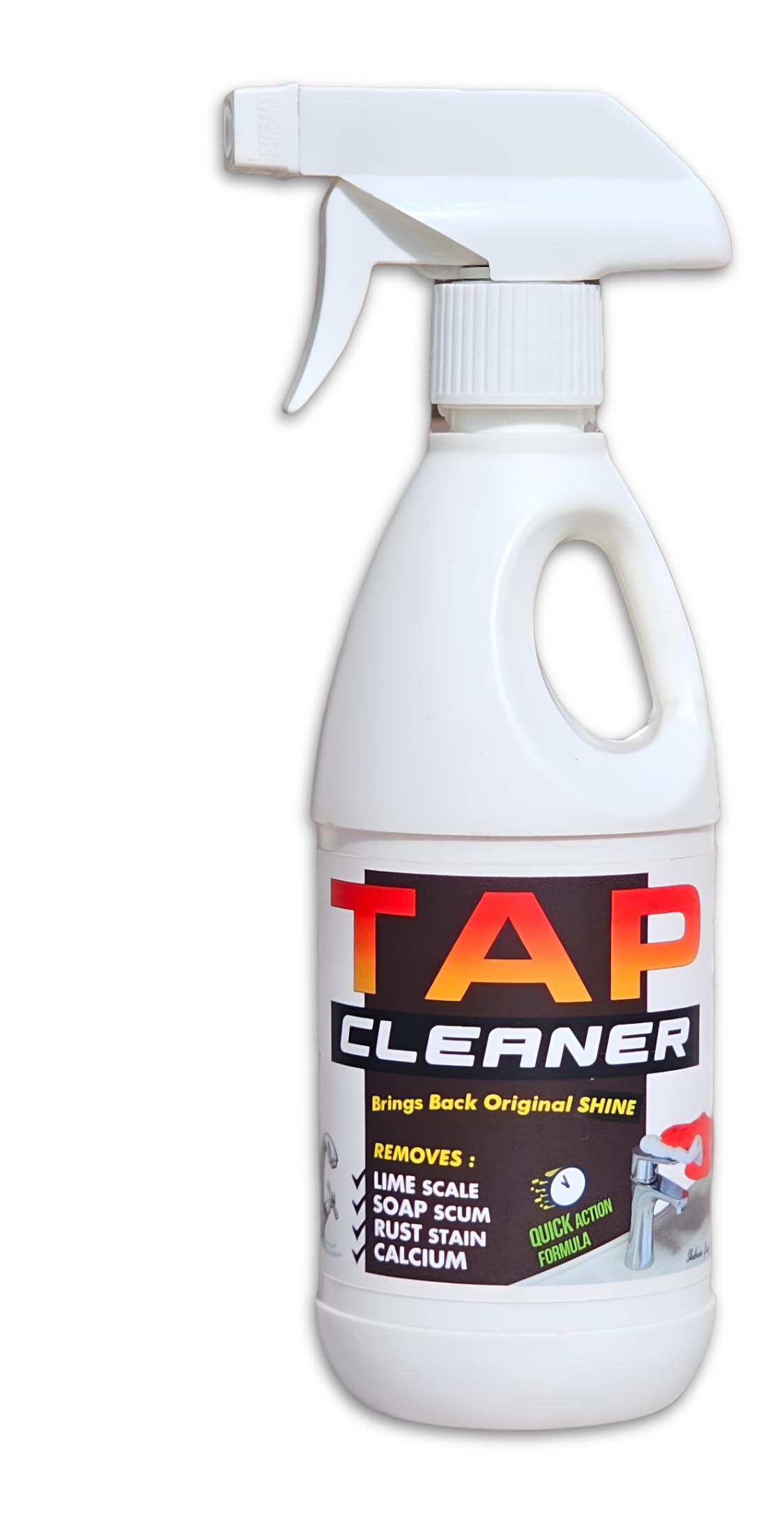 Chemwit - 500mL Hard Water Stain Remover Spray for Bathroom & Kitchen - Safe Limescale Cleaner for Faucets, Shower Glass, Tiles with Anti-Corrosion Protection - Eliminates Rust, Calcium Deposits & Stains - Perfect for Daily Cleaning & Maintenance of Bathroom Fixtures, Kitchen Sinks & Appliances