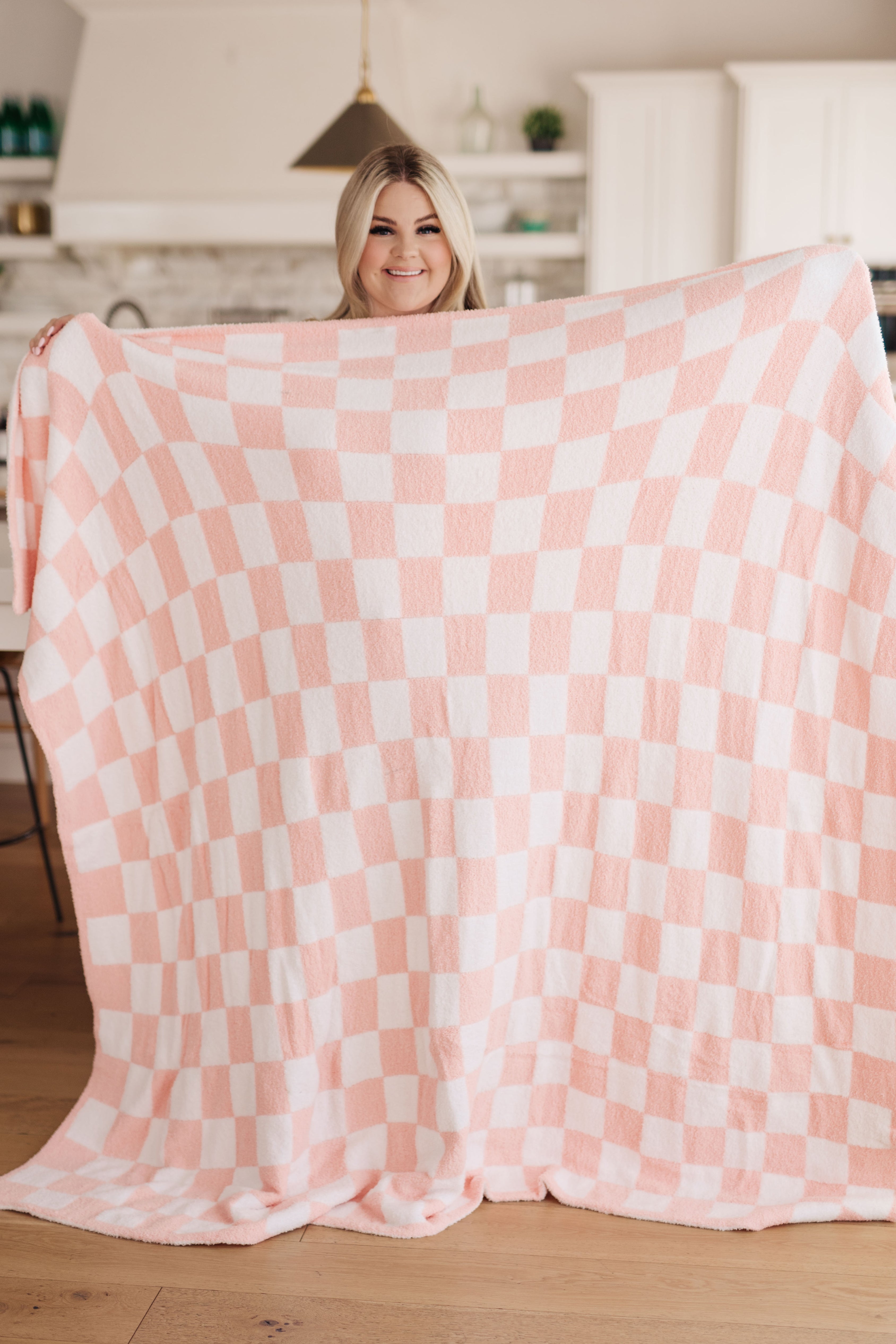 Soft & Cozy Pink Check Penny Blanket - Single Cuddle Size for Bed, Sofa & Travel | Perfect for Adults & Kids