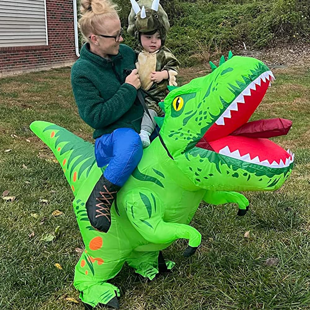 MT MENGTONG Inflatable Dinosaur Costume for Adults - Funny T-Rex Halloween Costume for Men & Women | Dinosaur Rider Outfit for Parties, Cosplay & Events