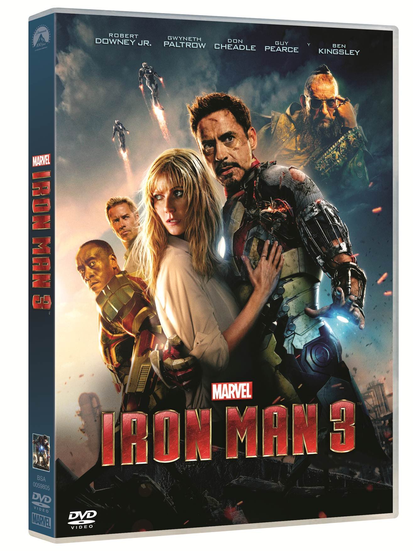 Iron Man 3 DVD - Marvel Superhero Movie with Robert Downey Jr. | Action-Packed Sci-Fi Film for Home Entertainment & Movie Nights