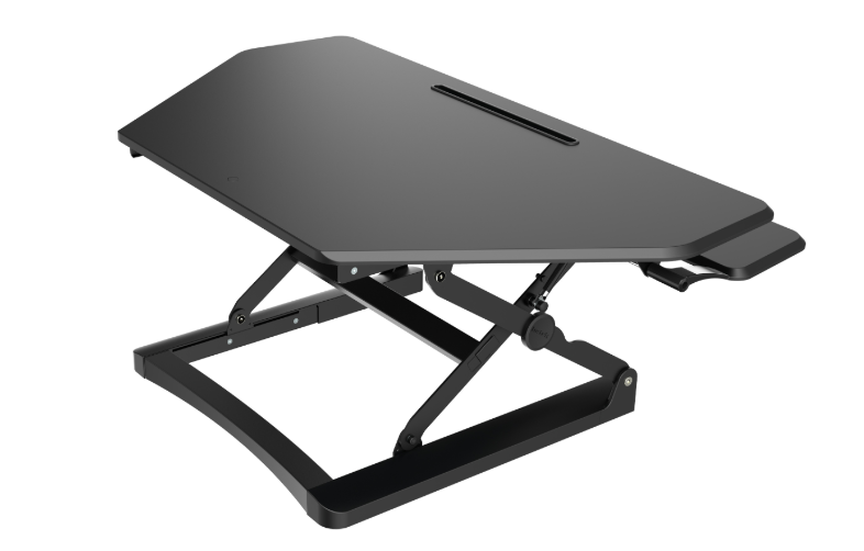Ergonomic ARISE Corner Desk Riser with Free Anti-Fatigue Mat - Adjustable Standing Desk Converter for Home & Office Workspace (Ideal for Computer, Laptop, Monitor Setup)