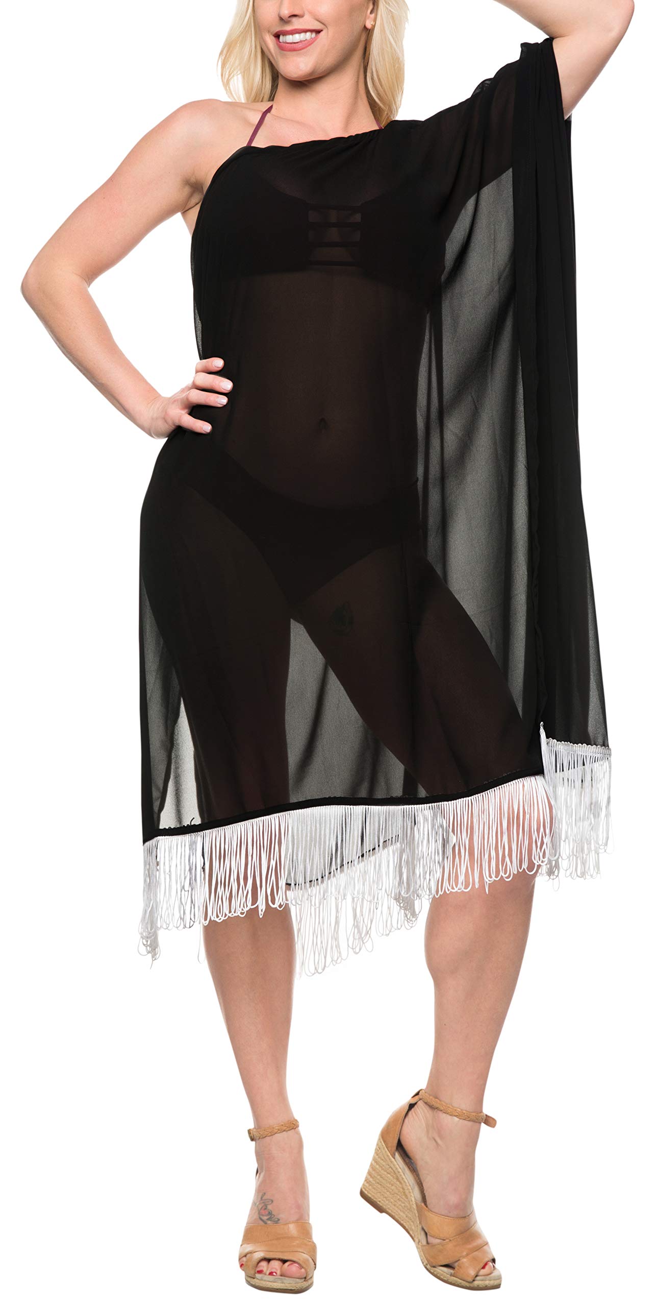 LA LEELA Women's Beach Cover Up - Flowy Bikini Cover Dress for Summer Swimwear, Pool Party & Vacation | Lightweight Bathing Suit Wrap for Beach, Resort & Tropical Getaways