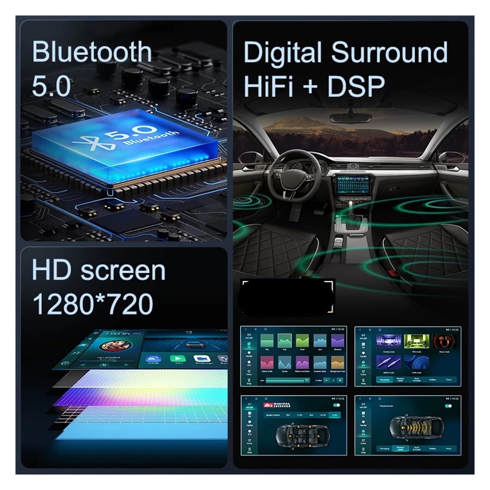 VW Golf 4 IV & Jetta MK4 Android 12 Car Stereo with Apple CarPlay & Android Auto - 8GB RAM 256GB Storage (H6 Style B) | Multimedia Player for Classic Cars | Perfect for Road Trips & Daily Commuting
