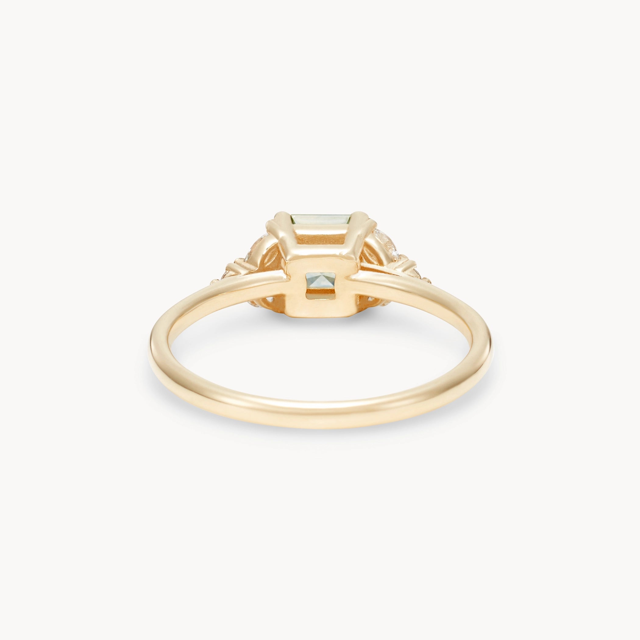 Unique 14K Yellow Gold Oval Sapphire & Diamond Ring - Handcrafted Garden Whispers Collection for Women, Perfect for Weddings, Anniversaries & Special Occasions
