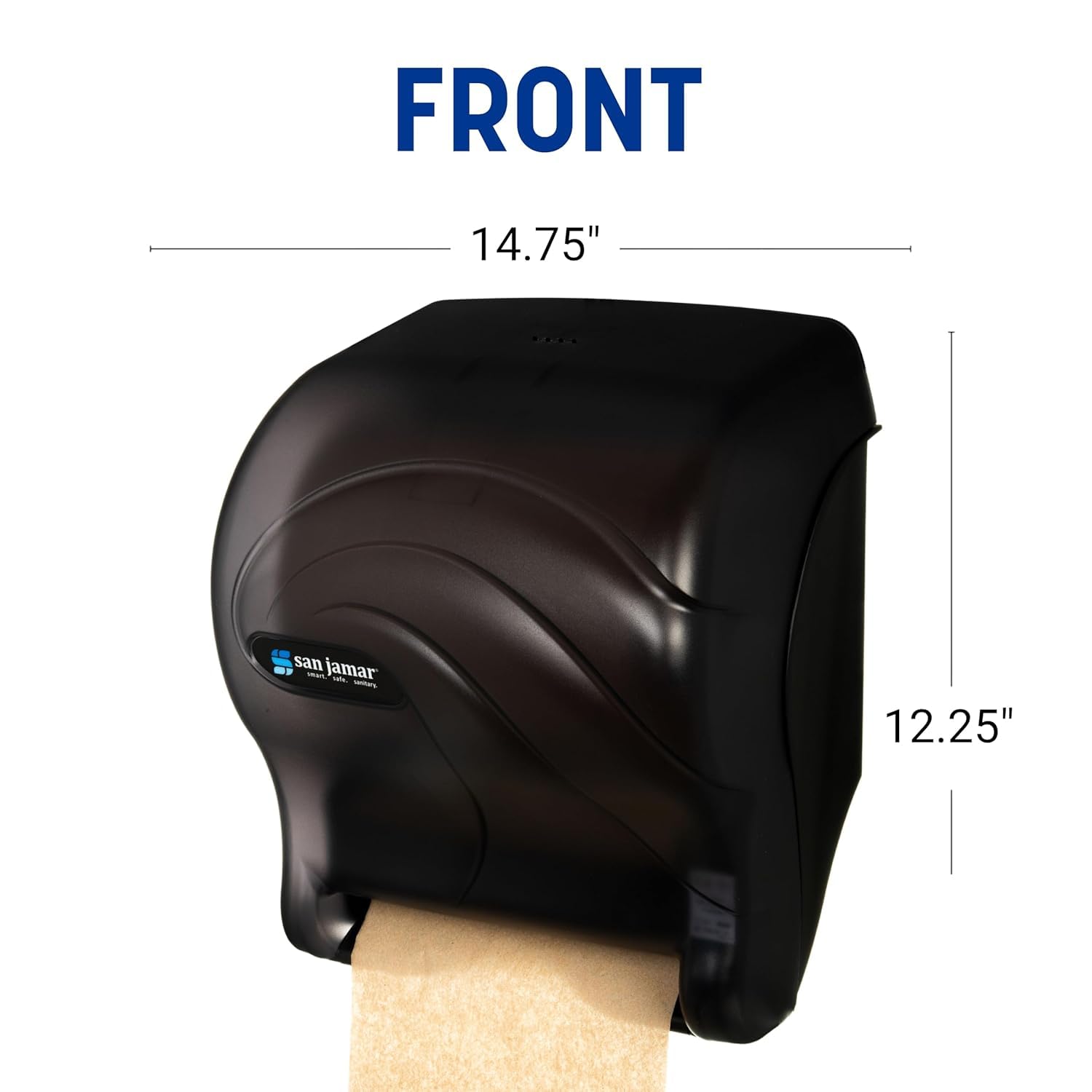 San Jamar T8090TBK Tear-N-Dry Essence Oceans Hands-Free Paper Towel Dispenser - Black Pearl | Commercial & Home Kitchen Use | Hygienic Touchless Solution for Restaurants, Offices & Bathrooms