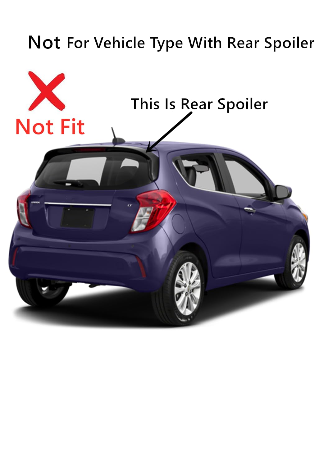 Heated Rear Window Glass Replacement for Chevrolet Spark 2016-2023 - Defroster Back Glass Without Spoiler - Perfect for Winter Driving & Defrosting in Cold Weather
