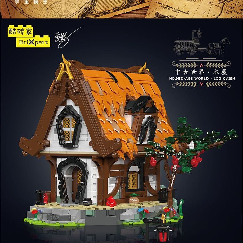 Mould King 16054 Medieval World Log Cabin Building Blocks Set - DIY Castle Toy for Adults & Kids - Perfect for Creative Play, Home Decor, and Gift Giving
