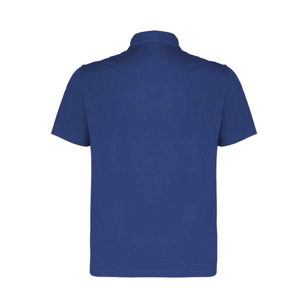 FERRANTE Men's Cotton Short Sleeve Polo Shirt - Comfortable Casual Mid Blue Top for Summer | Perfect for Golf, Office & Outdoor Activities