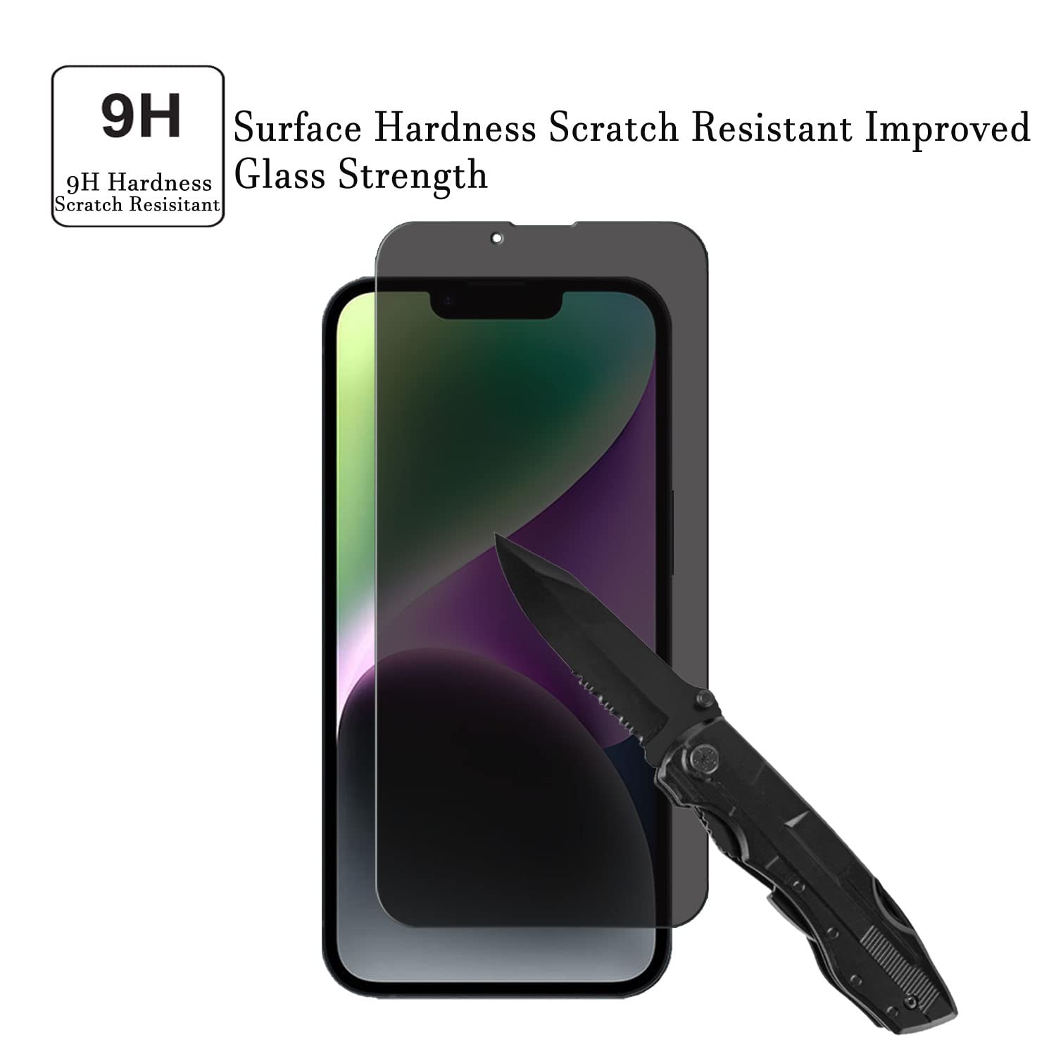 iPhone 14 Privacy Screen Protector 2+2 Pack - Anti-Spy 9H Tempered Glass for Privacy Protection