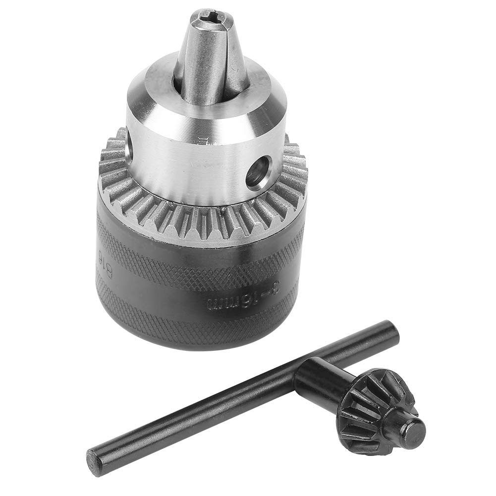 Hilitand 3-16mm Drill Chuck with Mini Key - B16 Arbor for Power Drills, Lathes & Drill Presses | Perfect for Woodworking, Metalworking & DIY Projects