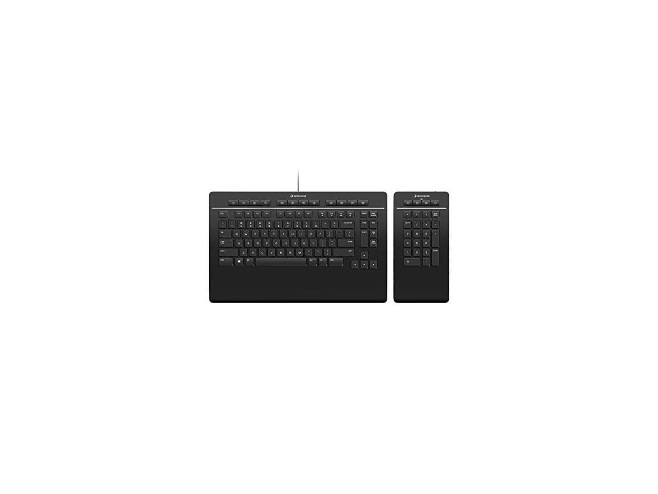 3Dconnexion Keyboard Pro with Numpad - Ergonomic Wireless Keyboard for CAD Designers (US 3DX-700090) | Perfect for 3D Modeling, Engineering & Graphic Design Workstations
