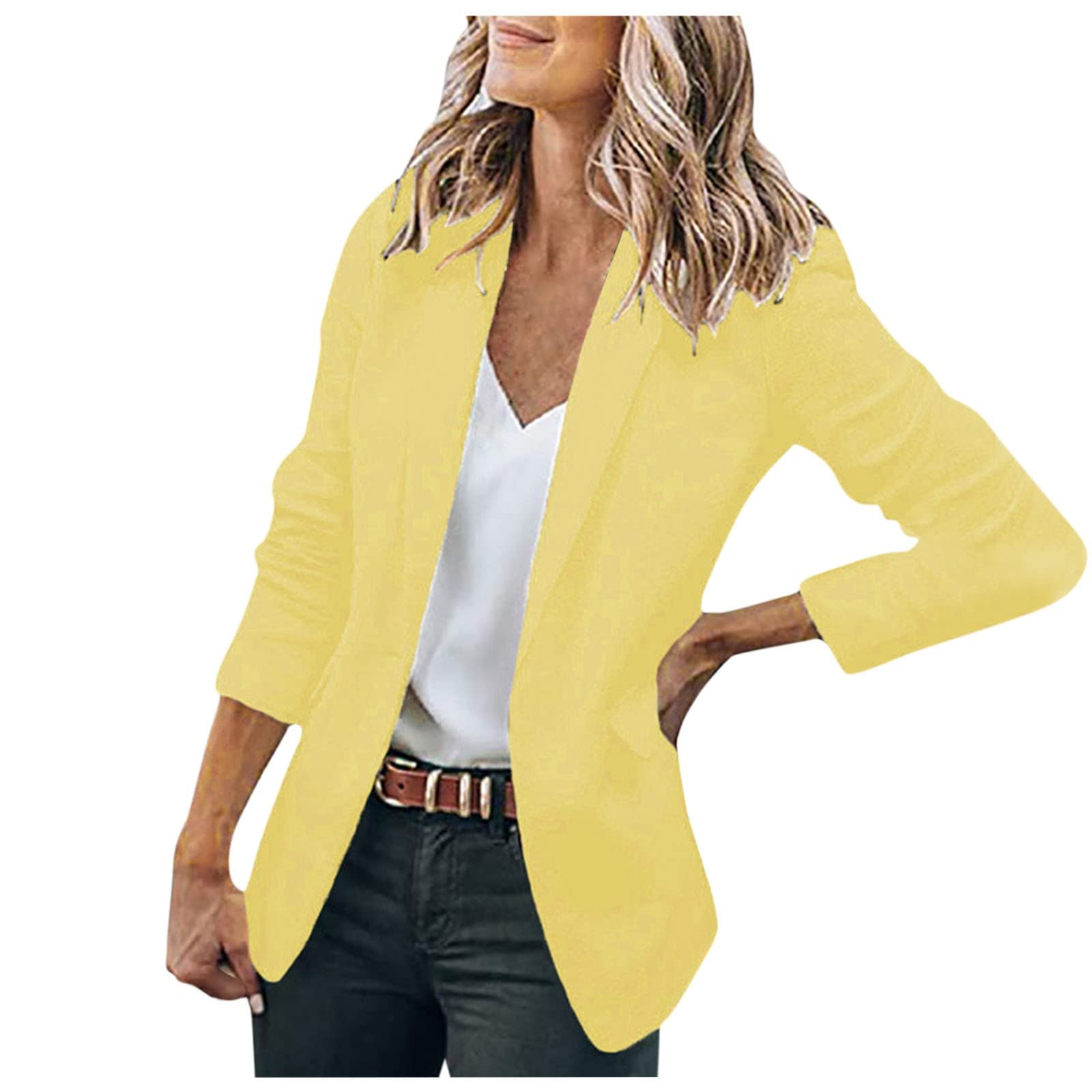 Oelaio Women's Oversized Fall Blazer - Lightweight Open Front Jacket for Work & Casual