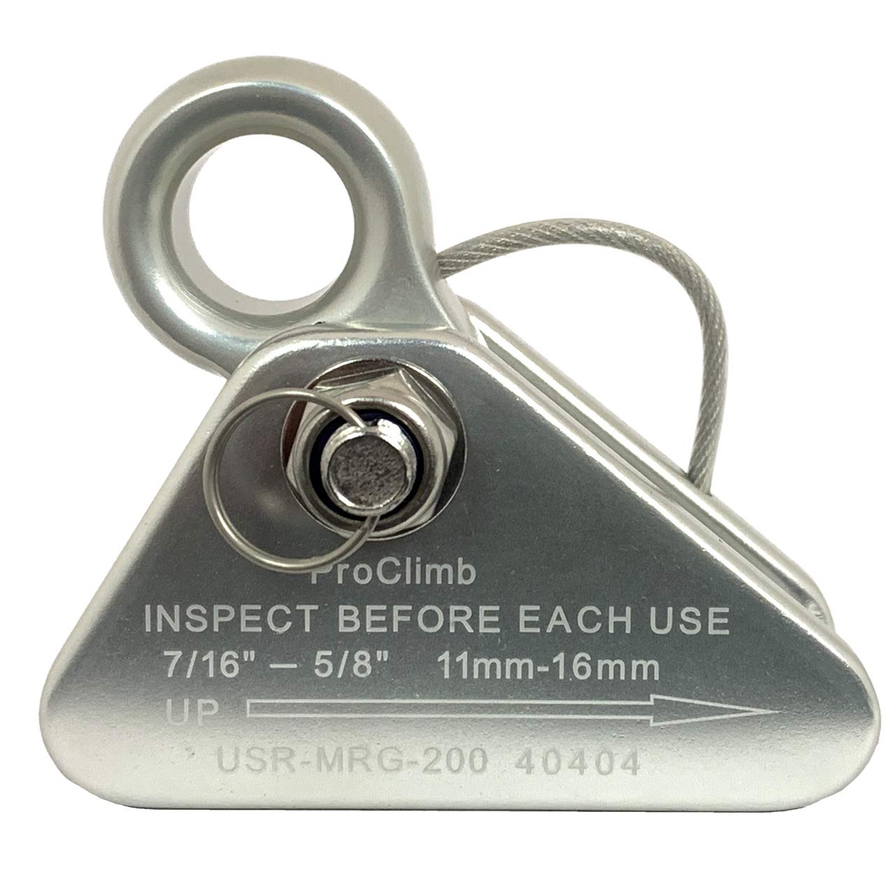 Professional Arborist Rope Grab with Removable Cam - Fixed Bolt & Nut Flip Line Adjuster for 7/16