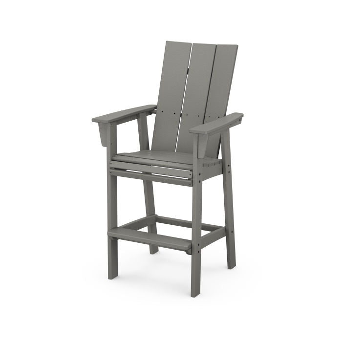POLYWOOD Modern Curveback Adirondack Bar Chair - Outdoor Patio Furniture, Weather-Resistant Plastic Adirondack Bar Stool for Deck, Poolside & Backyard Relaxation