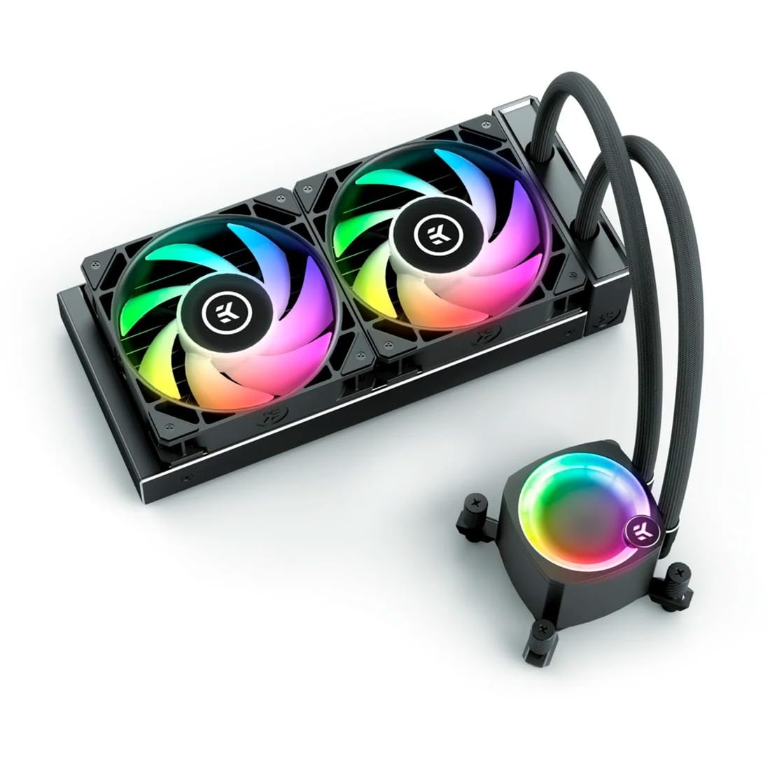 EK Nucleus AIO CR240 Liquid CPU Cooler - 240mm All-in-One Water Cooling System with EK FPT Fans, Compatible with Intel & AMD Processors - Perfect for Gaming PCs and High-Performance Workstations