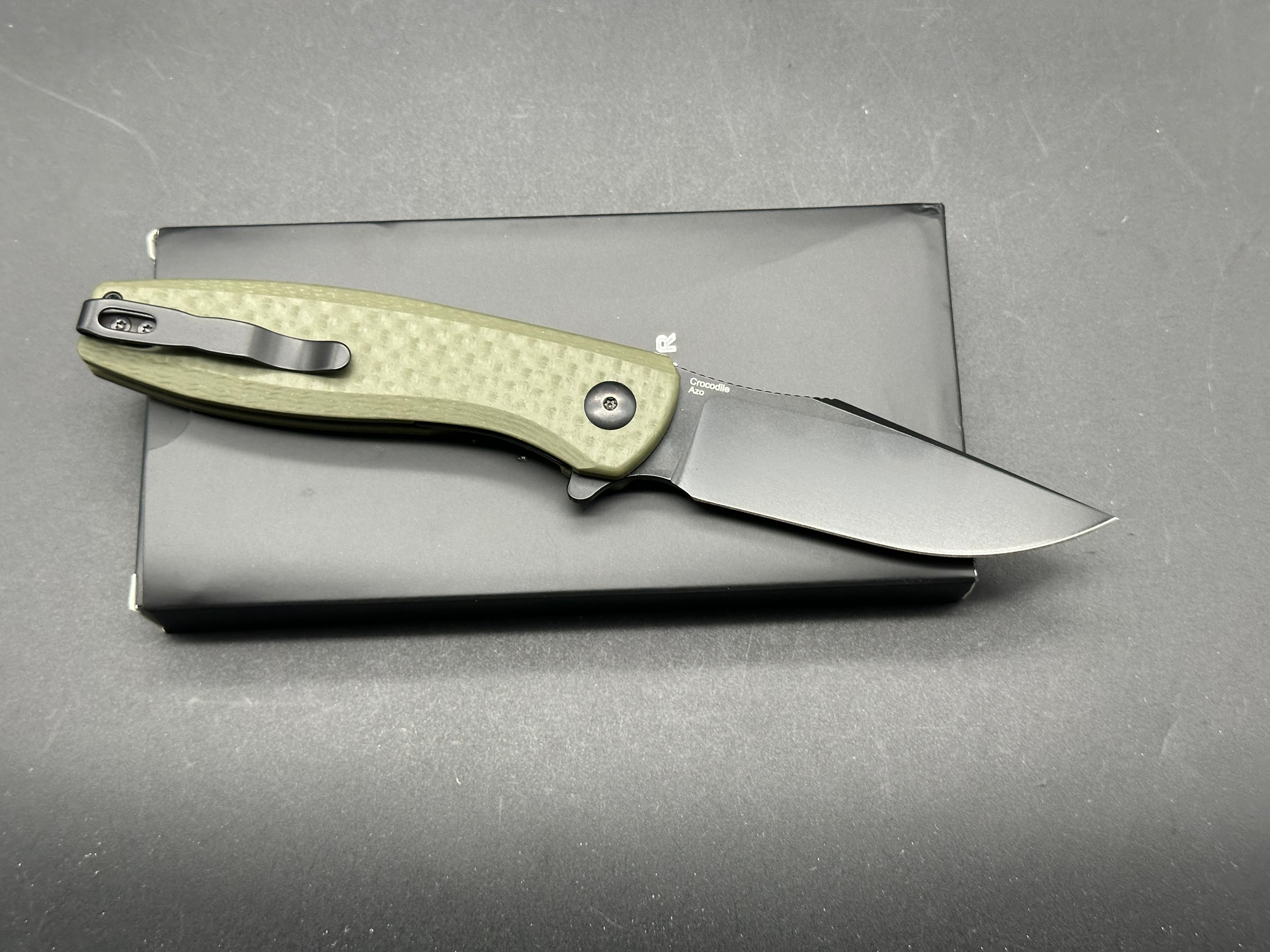 Kizer Crocodile NitroV Blade Folding Pocket Knife with Liner Lock & G10 Handle - V4716M1 (3.45