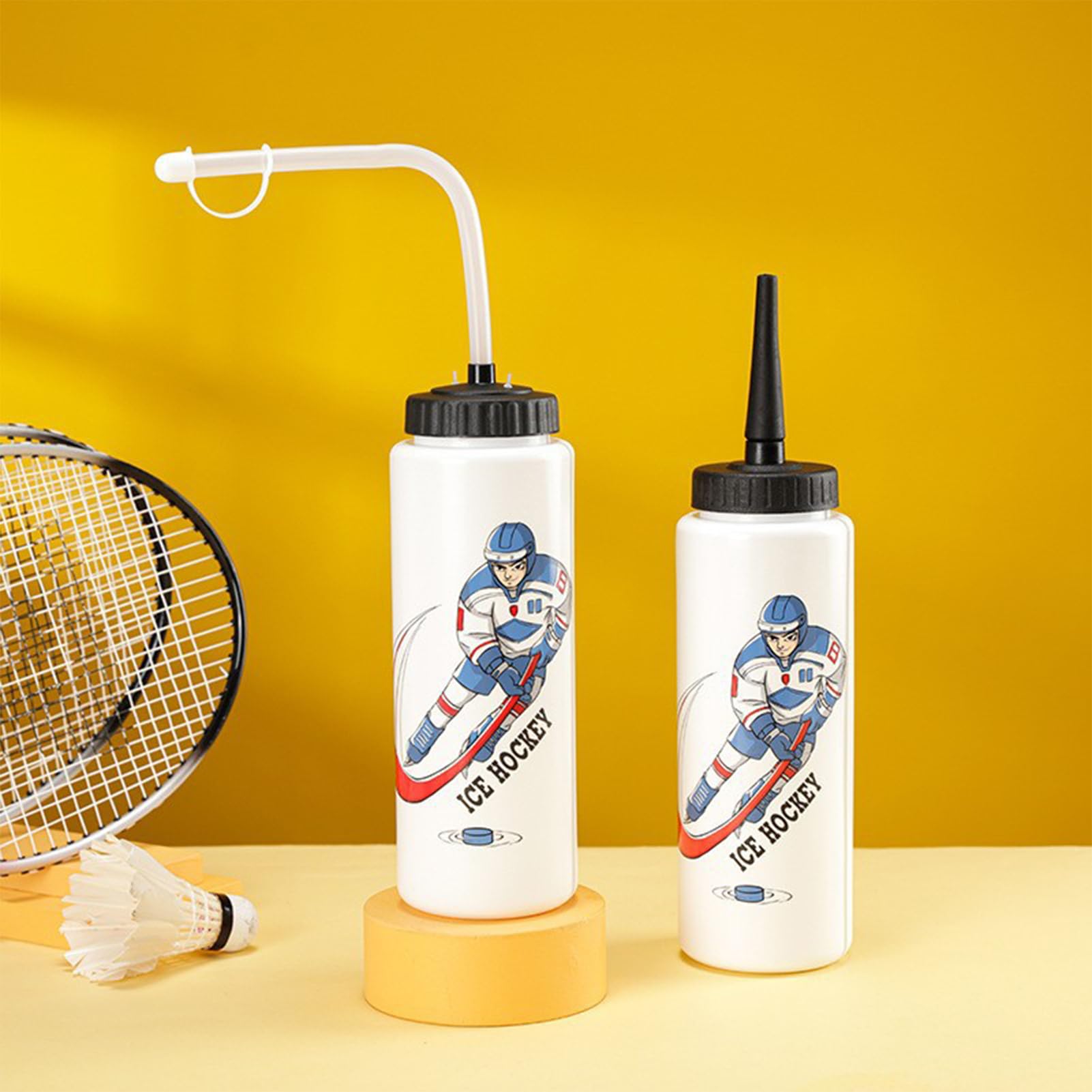 1L Large Capacity Ice Hockey Water Bottle with Long Straw - Portable Sports Water Bottle for Boxing, Cycling, Hiking & Gym - Durable Outdoor Gear for Athletes & Fitness Enthusiasts - Perfect for Training, Games & Outdoor Adventures