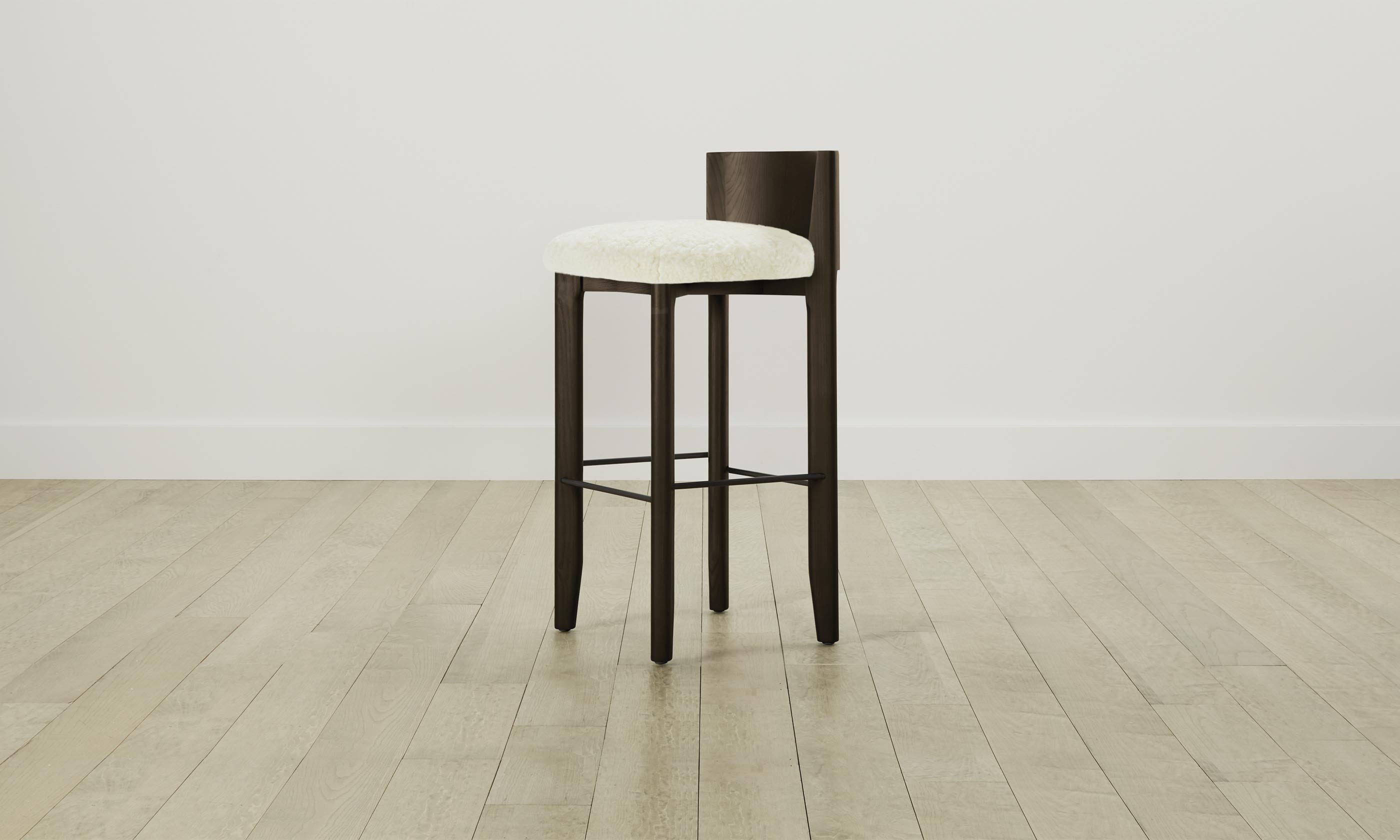 Delancey Bar & Counter Stool with Shearling Upholstery in Ivory - Perfect for Kitchen Islands, Breakfast Bars & Modern Home Decor