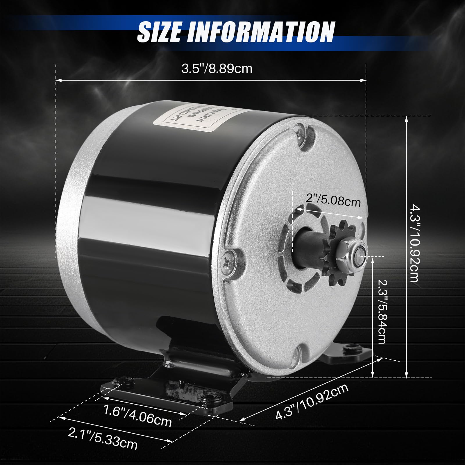 MYFULLY 24V 350W Brushed DC Motor Generator - High Speed 3000RPM Permanent Magnet Motor for Electric Scooters, E-Bikes, Wind Turbines & DIY Power Projects | Perfect for Commuting, Off-Road Adventures & Renewable Energy Systems