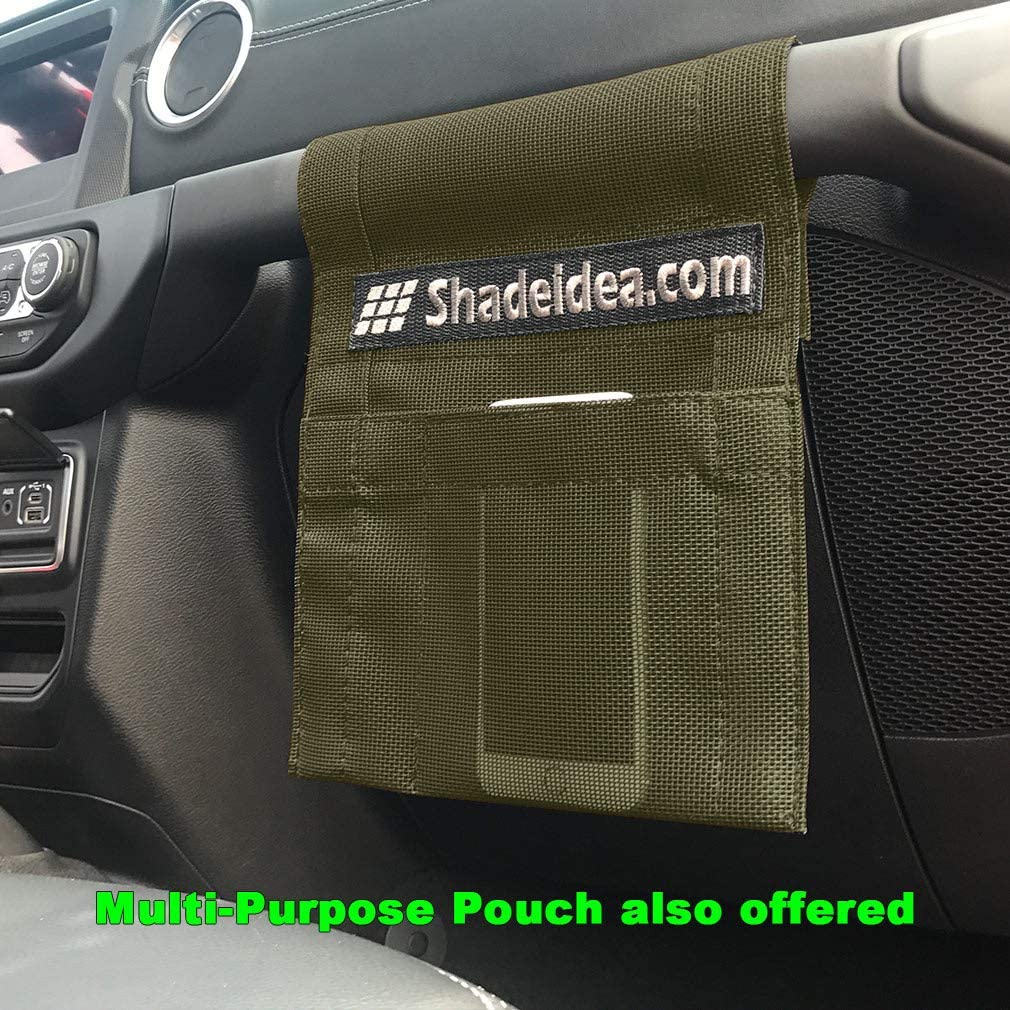 Shadeidea JT Sun Shade Top for Jeep Gladiator (2018-2023) - Mesh Roof Cover with UV Protection & Wind Noise Reduction - Includes GrabBag Pouch & 10-Year Warranty - Tank Green (Front+Rear 2-Piece Set) - Perfect for Off-Roading, Camping, and Summer Driving