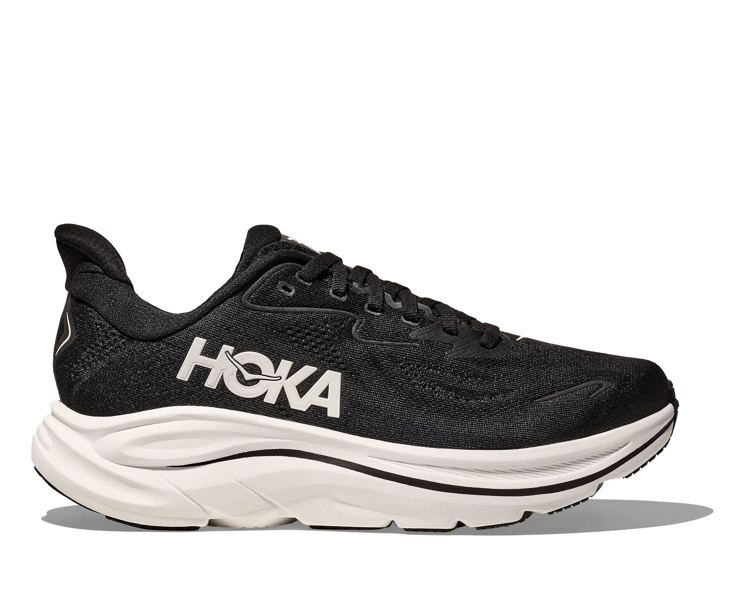 HOKA Women's Clifton 10 Wide Running Shoes - Black/White (BWHT) | Lightweight Cushioned Sneakers for Road Running, Walking & Gym Workouts