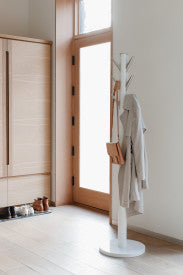 White Flapper Coat Rack - Vintage Style Wall Mounted Hooks for Entryway, Bedroom & Hallway Organization