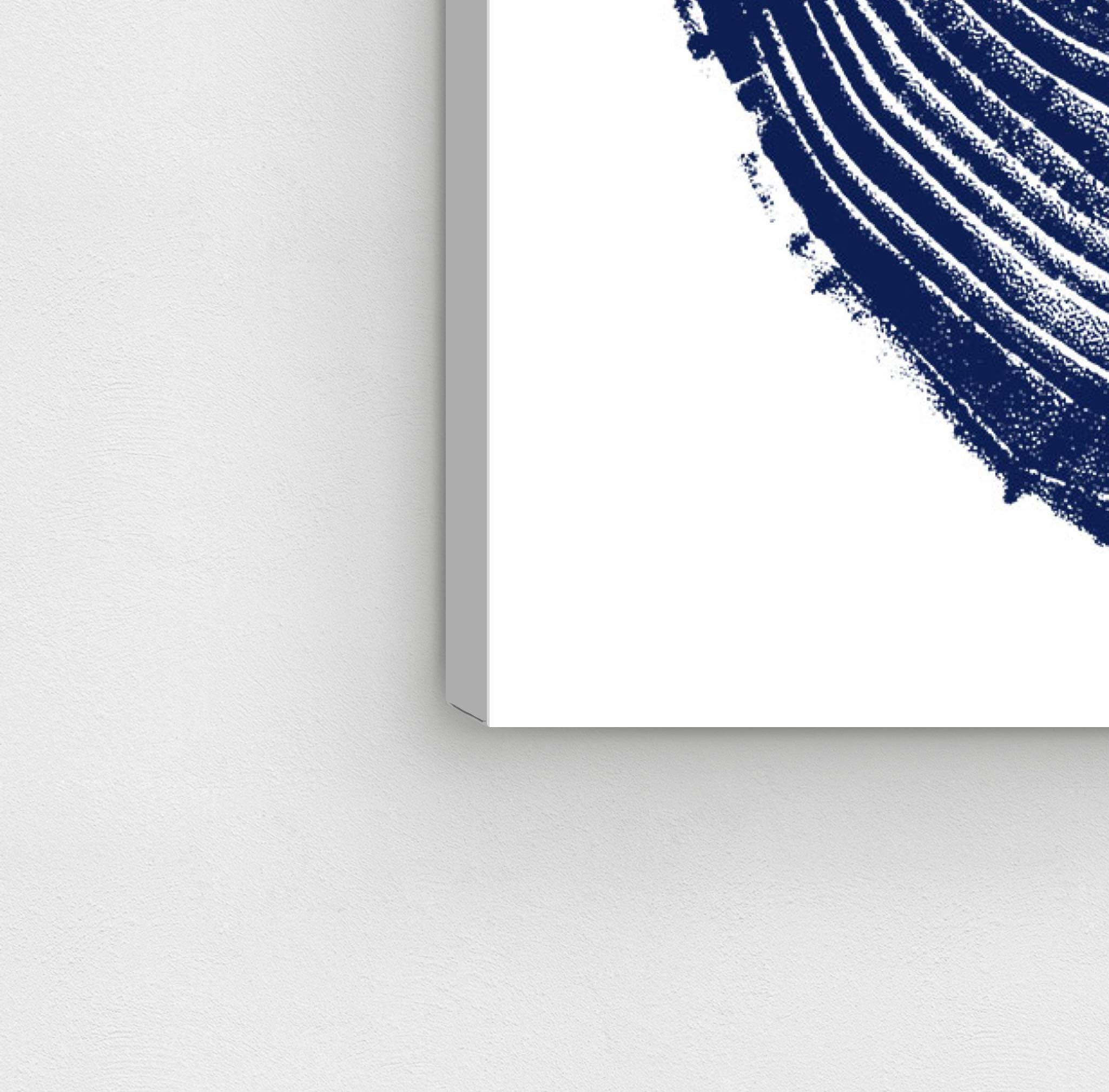 Abstract Wall Art Canvas Prints 'Legno Blu Due' - Blue & White Modern Home Decor Painting 24