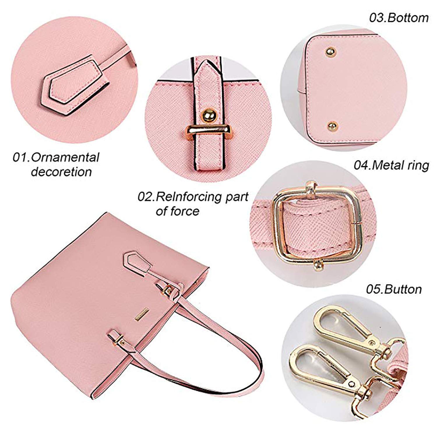 Stylish Women's Handbags Set - Classic Tote, Shoulder Bag, Crossbody Purse & Wallet (4-Piece) | Perfect for Work, Travel & Everyday Use