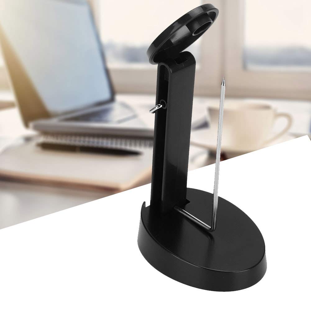 Black Metal Receipt Spike Holder for Office & Restaurant - Bill Fork, Memo & Check Organizer with Straight Rod - Perfect for Organizing Invoices, Notes & Orders