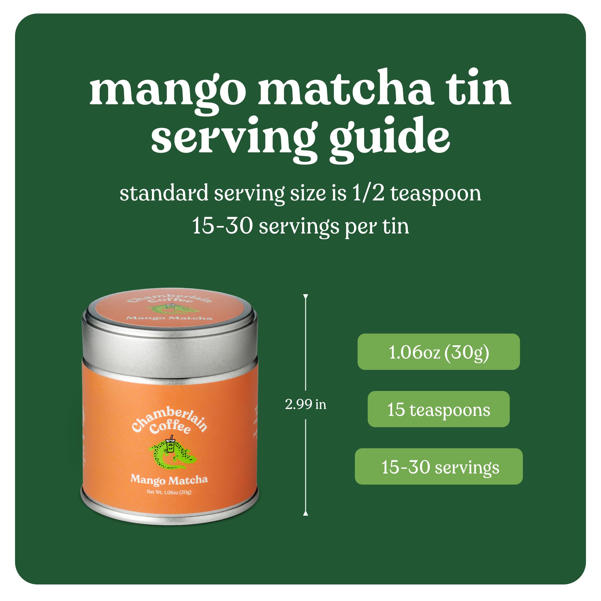 Premium Chamberlain Coffee Matcha Starter Kit - Organic Ceremonial Grade Mango Matcha Powder, Milk Frother, Glass Mason Jar & Stainless Steel Straws - 1.06 Oz - Perfect for Home Cafes, Office Breaks & Healthy Lifestyle Gifts