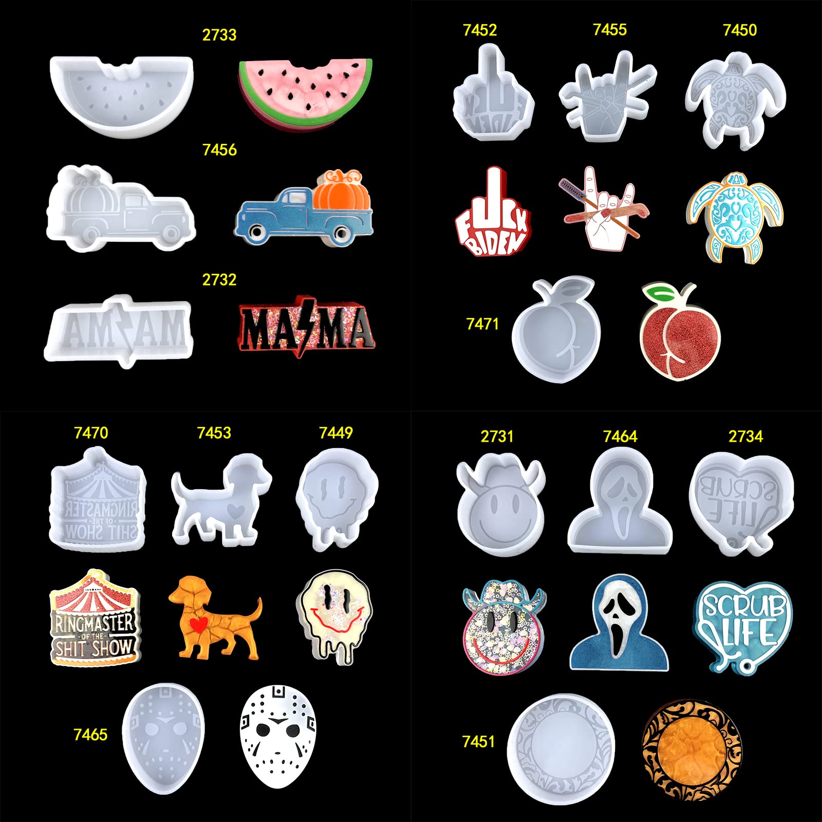 Premium Silicone Molds for Freshies & Aroma Beads - Epoxy Resin, Soap & Candle Making Molds - Car Air Freshener & Pendant DIY Craft Supplies (White, C-081801) - Perfect for Home, Car & Gift Making
