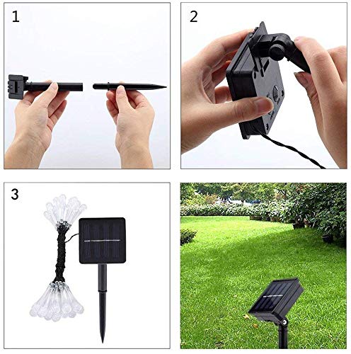 20LED 4.8M Solar Water Droplet String Lights - Waterproof Outdoor Fairy Lights for Garden, Patio, Christmas Tree & Holiday Decorations (Warm White) | Perfect for Backyard Parties, Wedding Decor & Cozy Ambiance