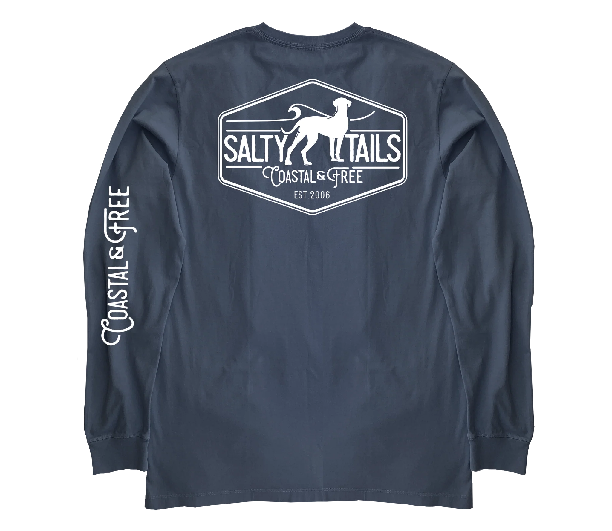 Salty Tails Original Logo Long Sleeve T-Shirt for Men & Women - Comfortable Casual Wear for Beach, Surfing & Outdoor Activities