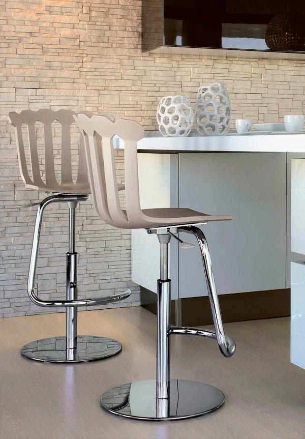 Green Esmeralda Gas Stool - Modern Bar Stool with Adjustable Height for Kitchen Island, Breakfast Nook & Outdoor Entertaining