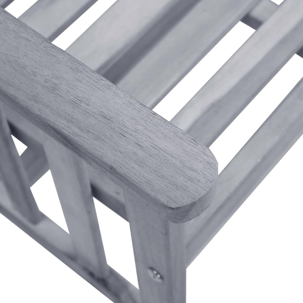 Rustic Acacia Wood Garden Chairs with Tea Table - Farmhouse Outdoor Furniture Set, Sturdy Gray Wash Finish for Patio, Deck or Backyard | Perfect for Relaxing, Entertaining and Outdoor Dining