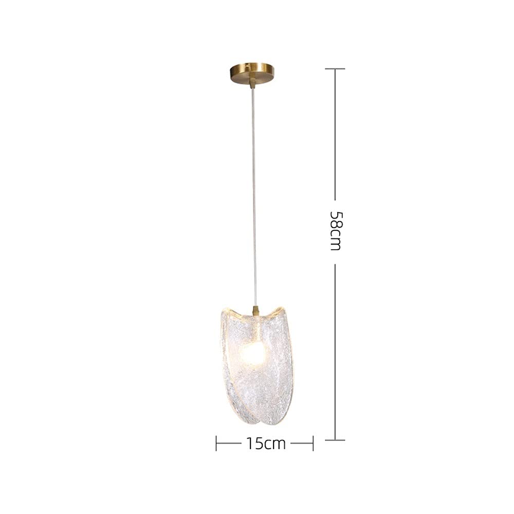 Modern LED Chandelier - Handmade Glass Pendant Light with Adjustable Brass Hanging Wire | Minimalist Ceiling Lamp for Living Room, Dining Room & Kitchen Decor | Perfect for Home Lighting & Interior Design