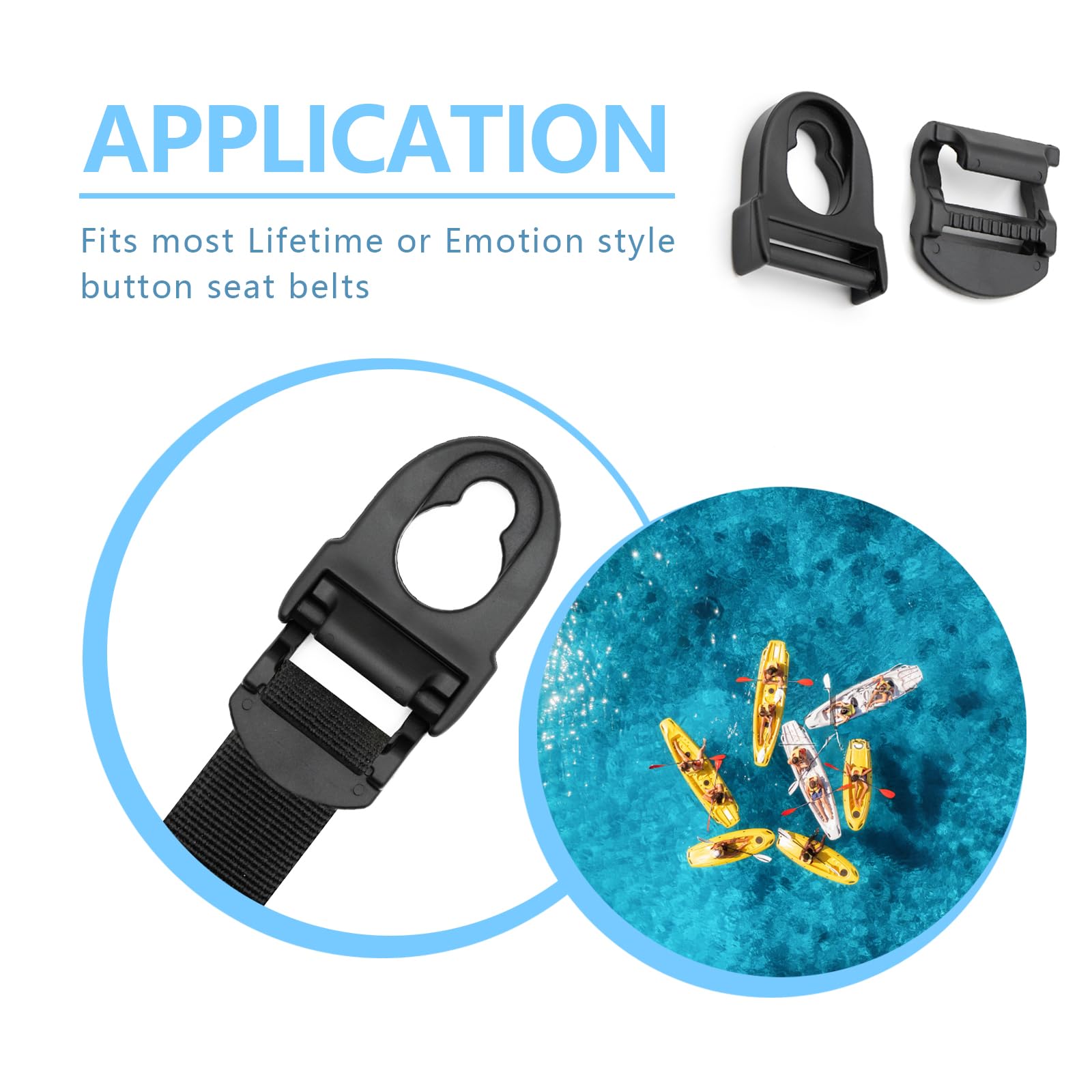 4 Pack Kayak Seat Replacement Clips - Heavy Duty Kayak Seat Repair Kit for Secure & Comfortable Paddling - Perfect for Fishing, Camping & Outdoor Adventures