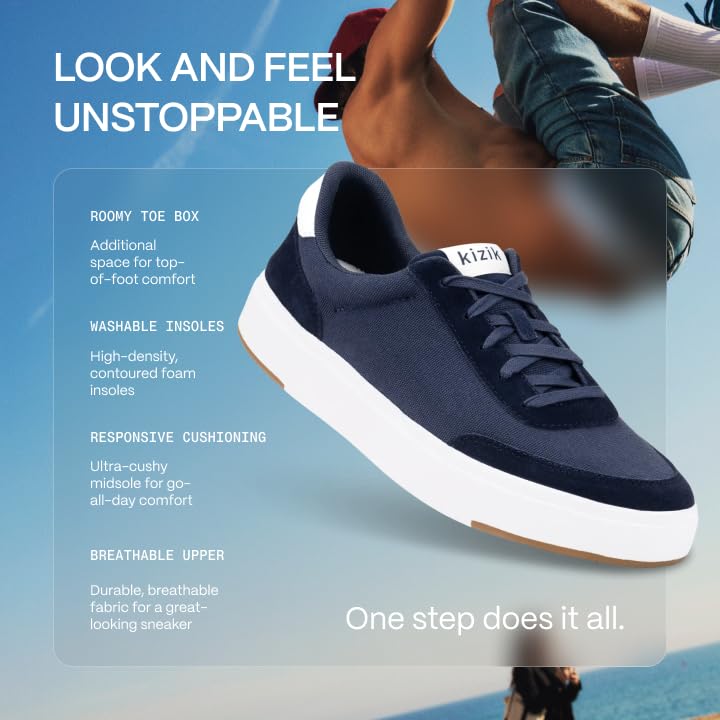 Kizik Prague Slip On Sneakers - Comfortable Breathable Canvas & Suede Leather Hands-Free Shoes for Men, Women & Seniors | Orthopedic Casual Walking Shoes for Everyday Wear | Perfect for Travel, Work & Daily Errands