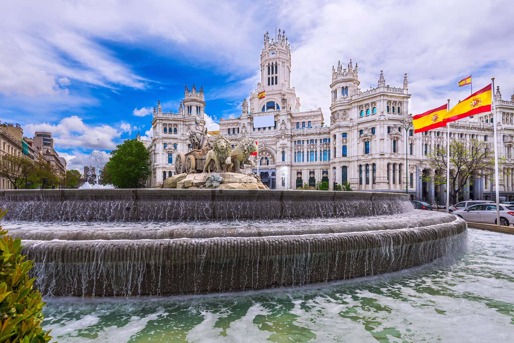 1000 Piece Wooden Jigsaw Puzzle - Cibeles Square & Prado Madrid Spain Landmark Scenery - 30