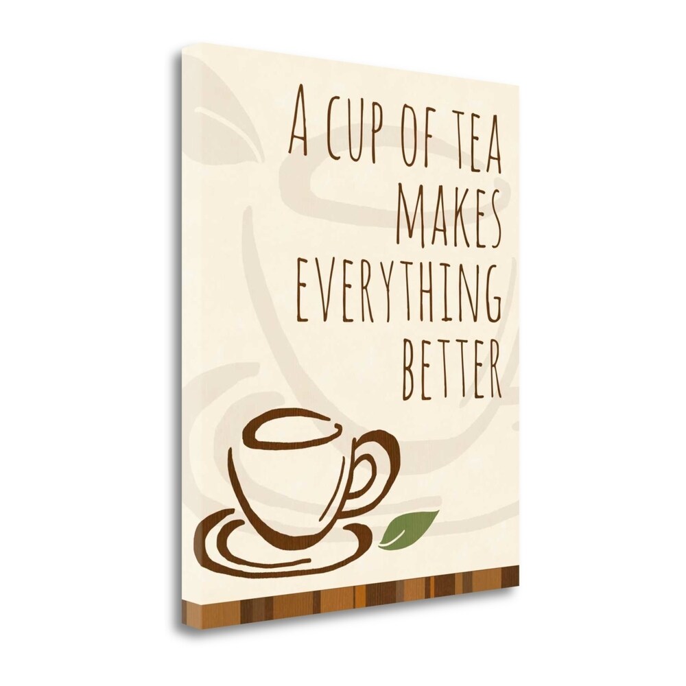 A Cup Of Tea By Anna Quach - Fine Art Giclee Print on Gallery Wrap Canvas - Ready to Hang Wall Art - Perfect for Living Room, Bedroom & Office Decor