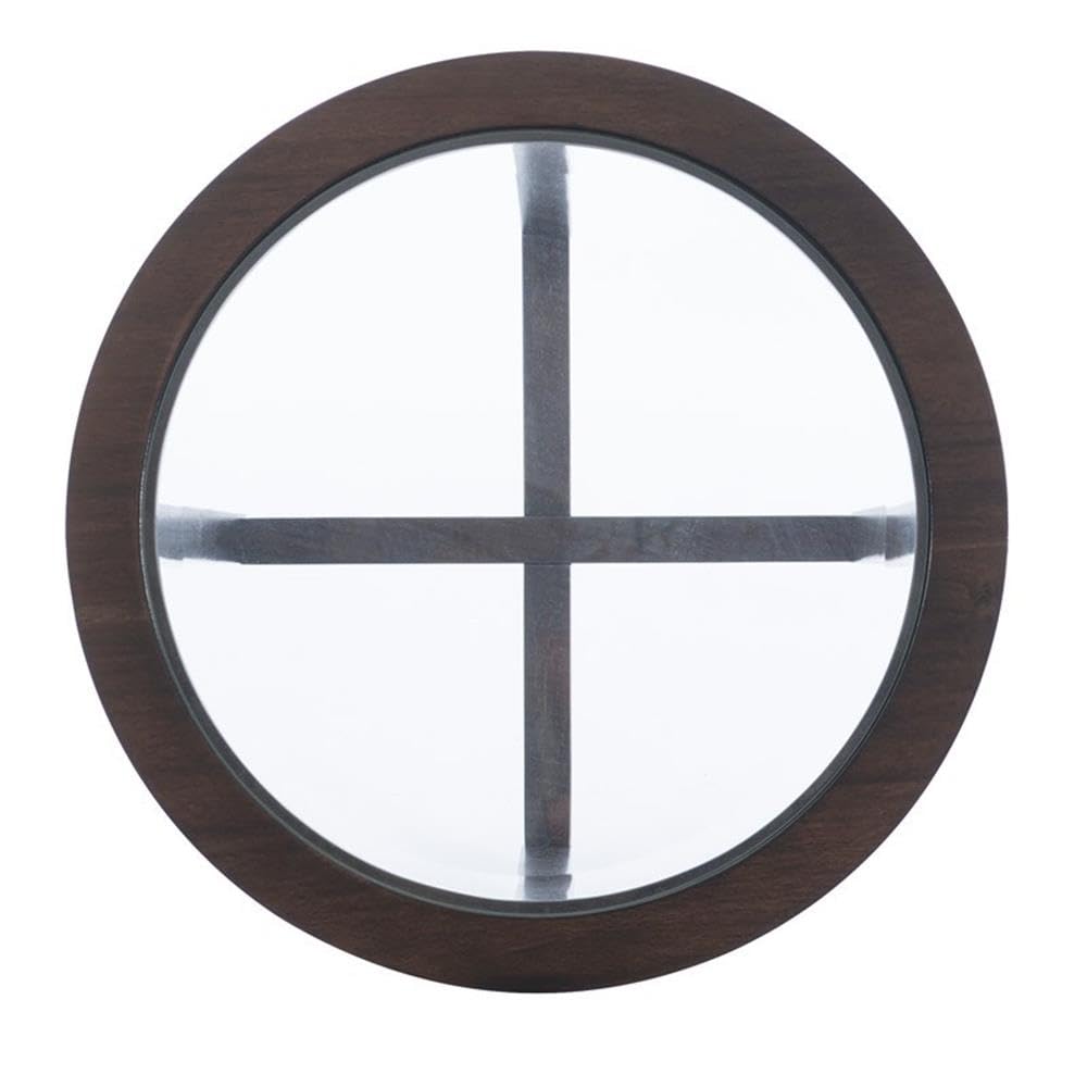 Pemberly Row 3-Piece Round Coffee Table Set with Glass Top - Wooden Living Room Furniture (1 Coffee Table + 2 End Tables) in Rich Umber Finish - Perfect for Small Spaces, Apartments & Cozy Living Rooms